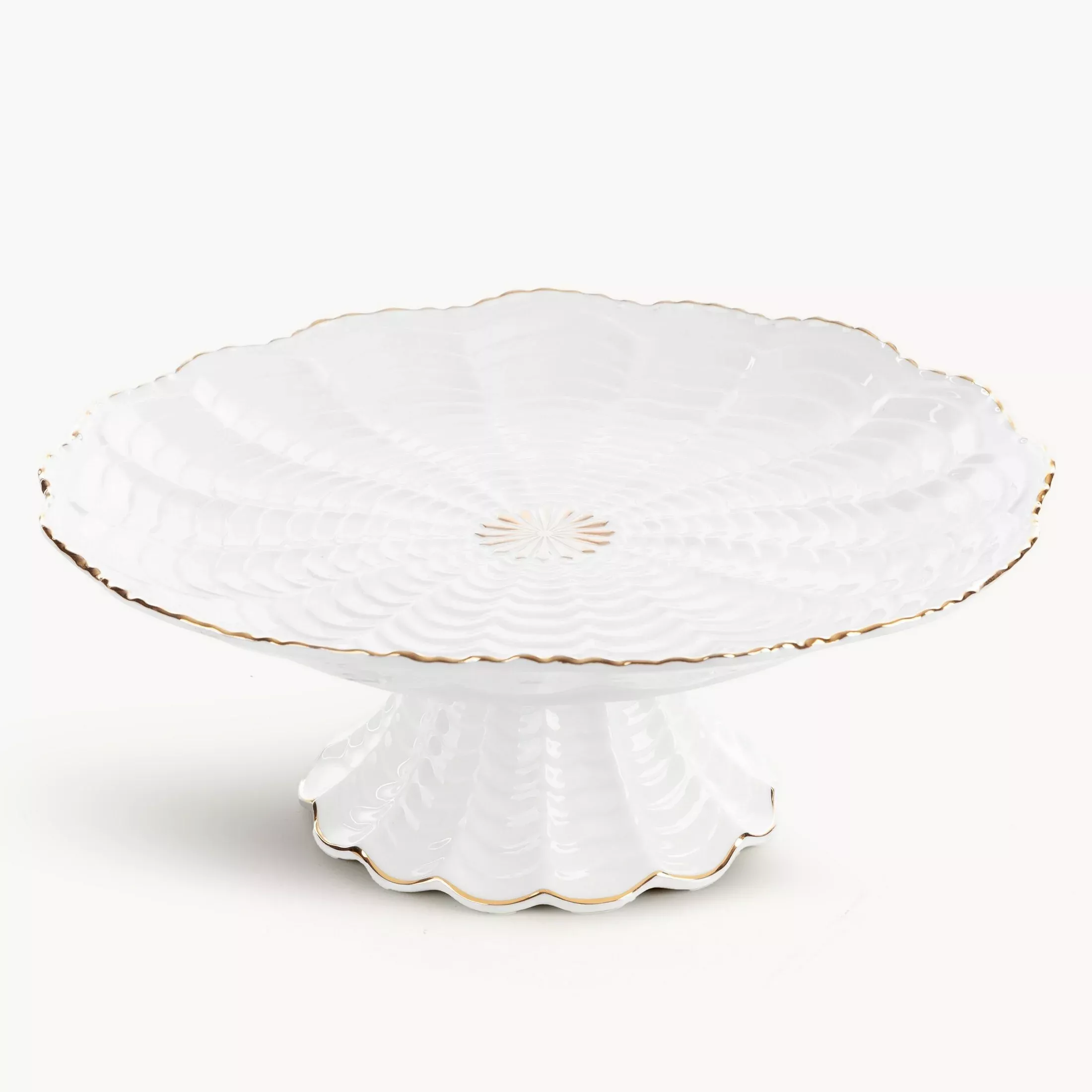 Patera ceramiczna dekoracyjna kremowo-złota średnica 28x11 cm GAIA