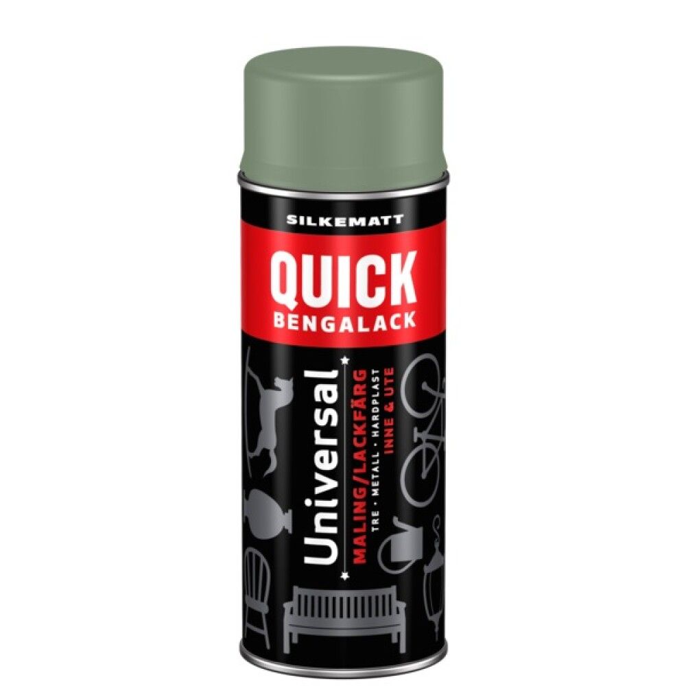 SPRAYMALING QUICK BENGALACK UNIVERSAL VARMGRØNN SILKEMATT 400ML