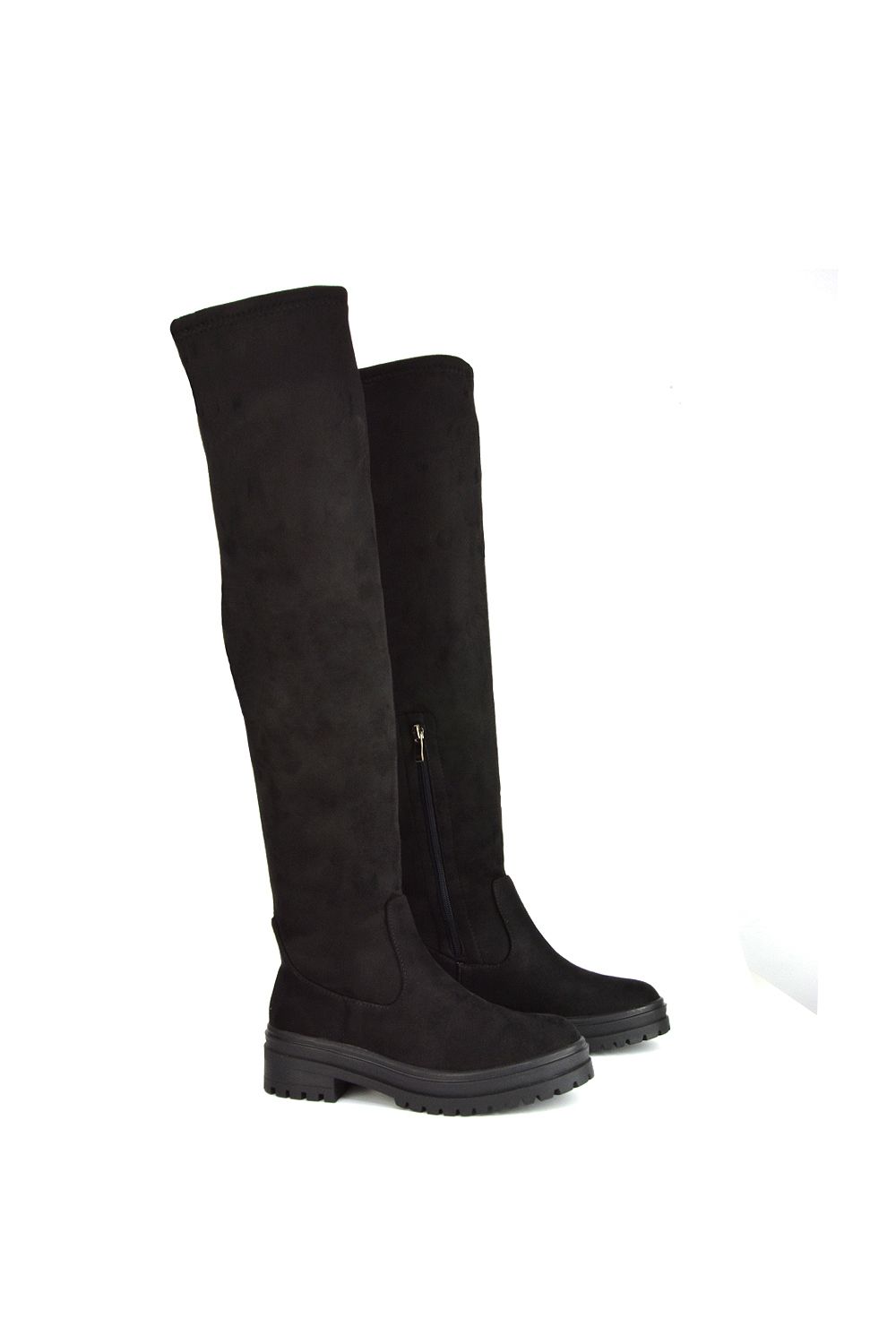 XY London Rosalia' Flat Chunky Sole Over the Knee Thigh High Long Boots