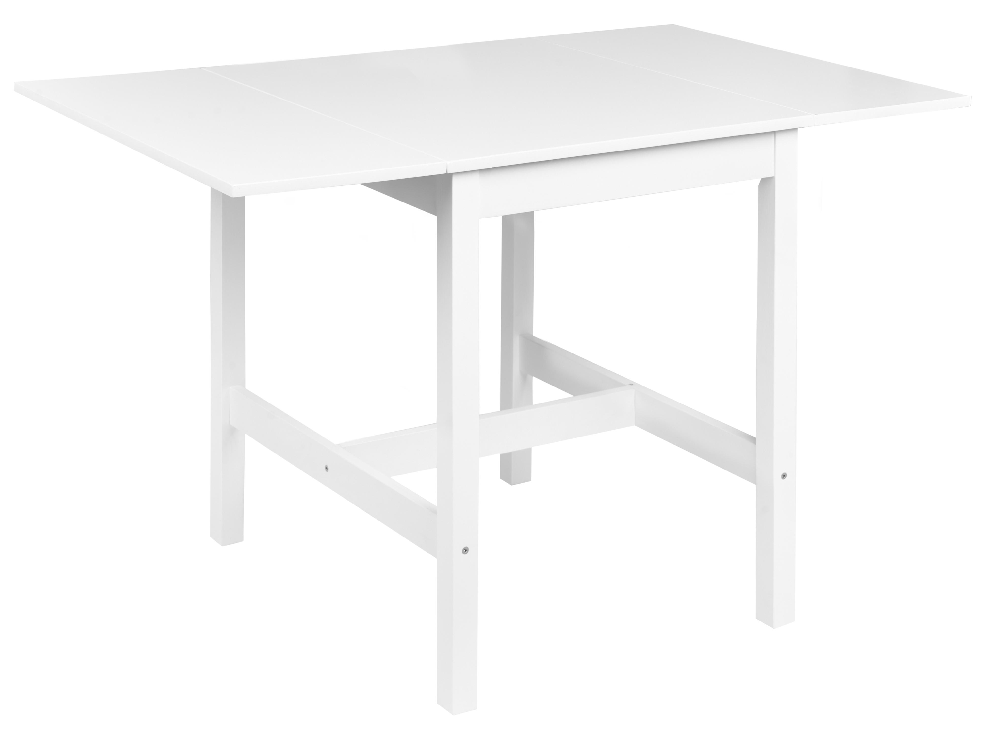 Extending Dining Table VERA White 60/120 cm 74 cm Pine Wood