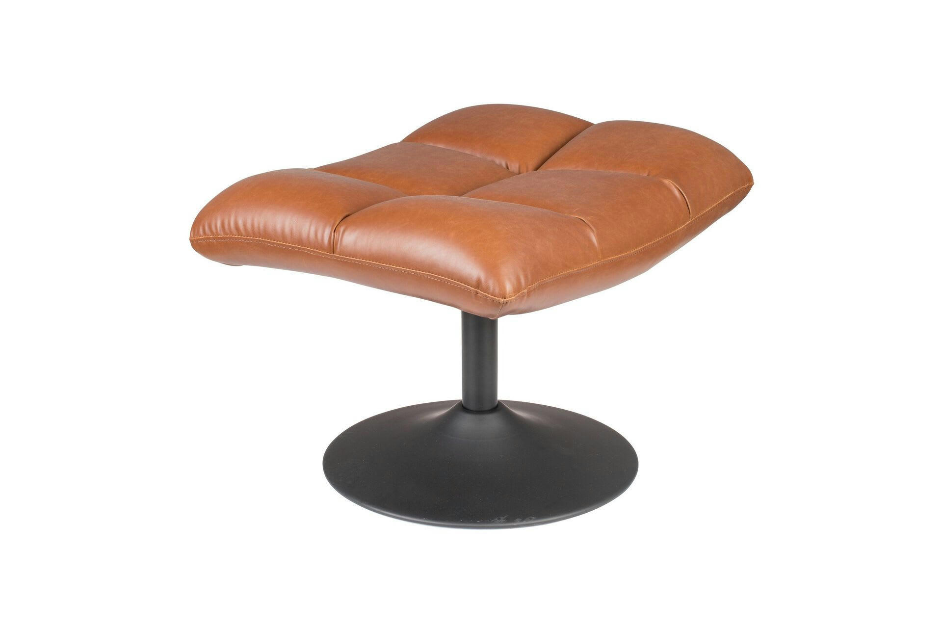 BAR VINTAGE - Repose pied en cuir marron