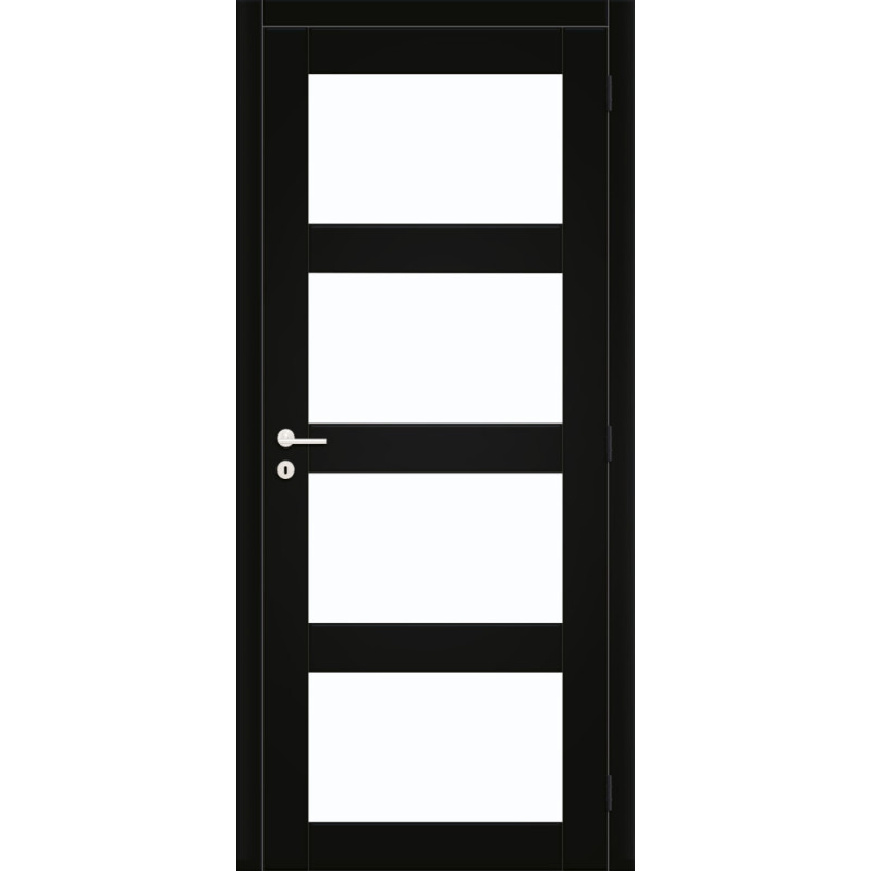 Porte vitrée Laminado noir mat verre clair 83 x 201,5 cm THYS
