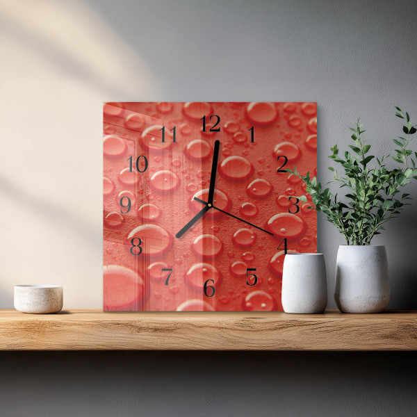 Zegar ścienny 30x30 Krople Wody design na ścianę