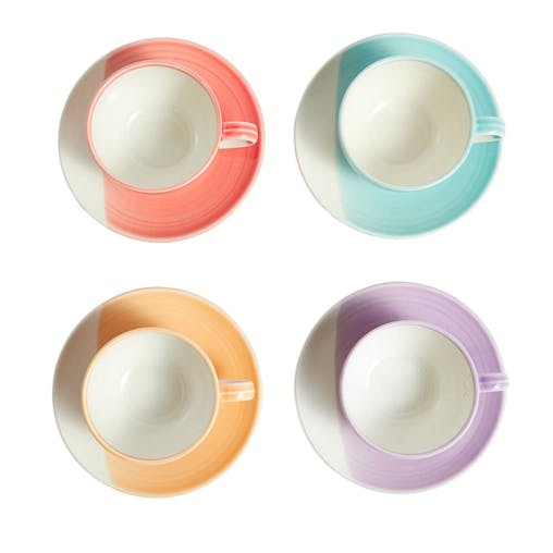 Royal Doulton 1815 Bright 4 Piece Cappuccino & Saucer Set | 256ml Mixed