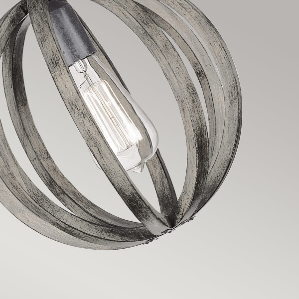 Lampa wisząca postarzane drewno Allier 1xE27x60W Feiss