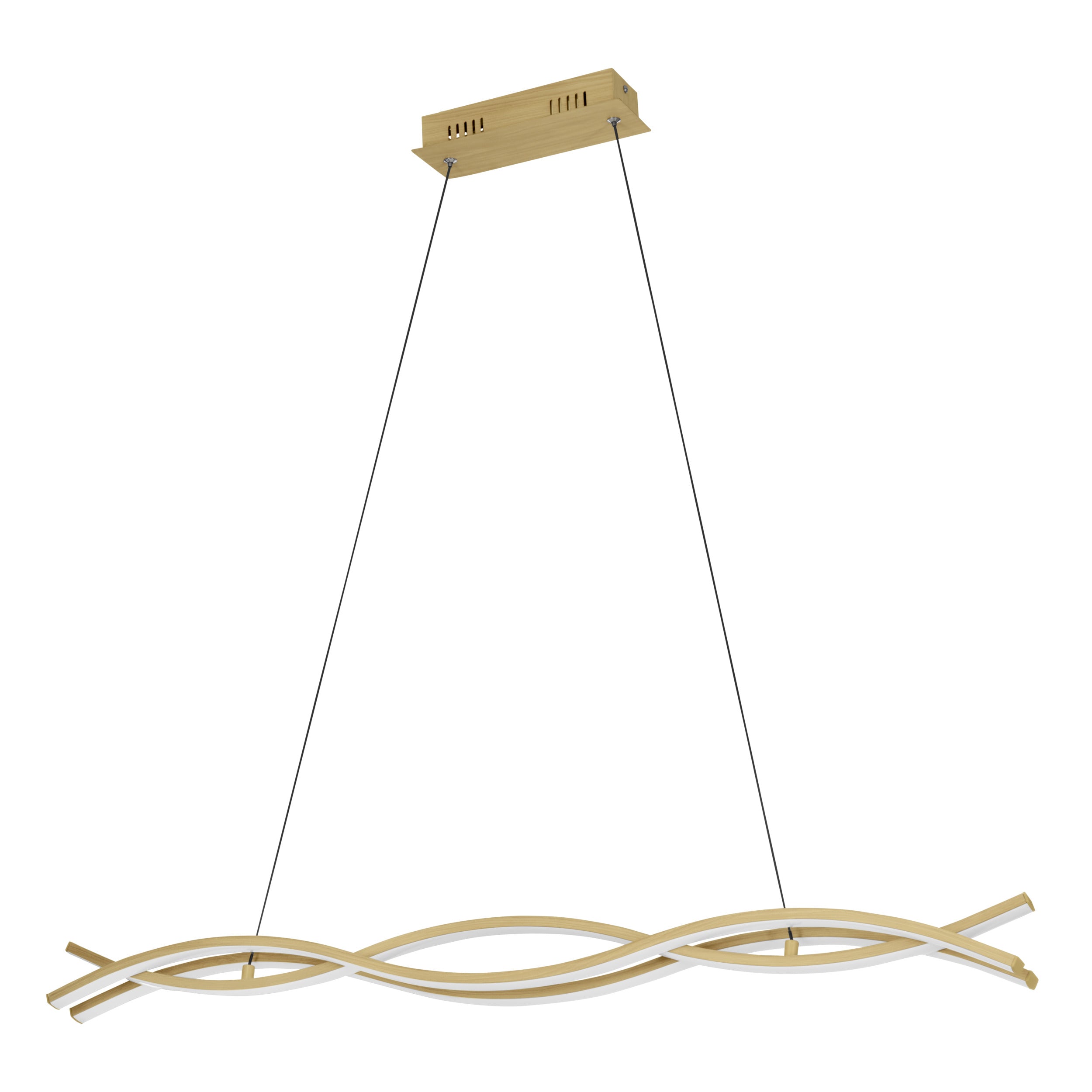 EGLO hanglamp Lasana 4 - led - 90 cm - lichtbruin/wit