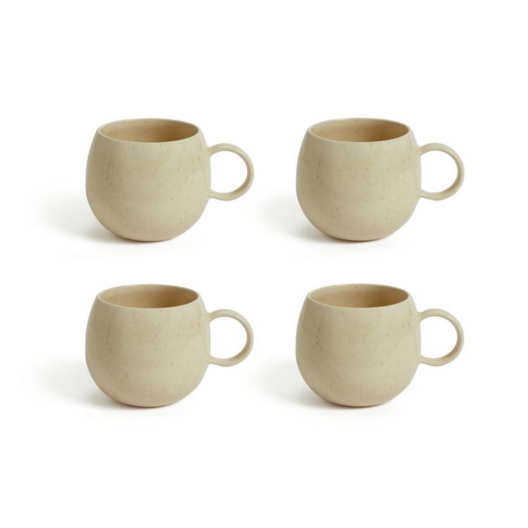 Habitat Evora Set of 4 Stoneware Mugs - Natural