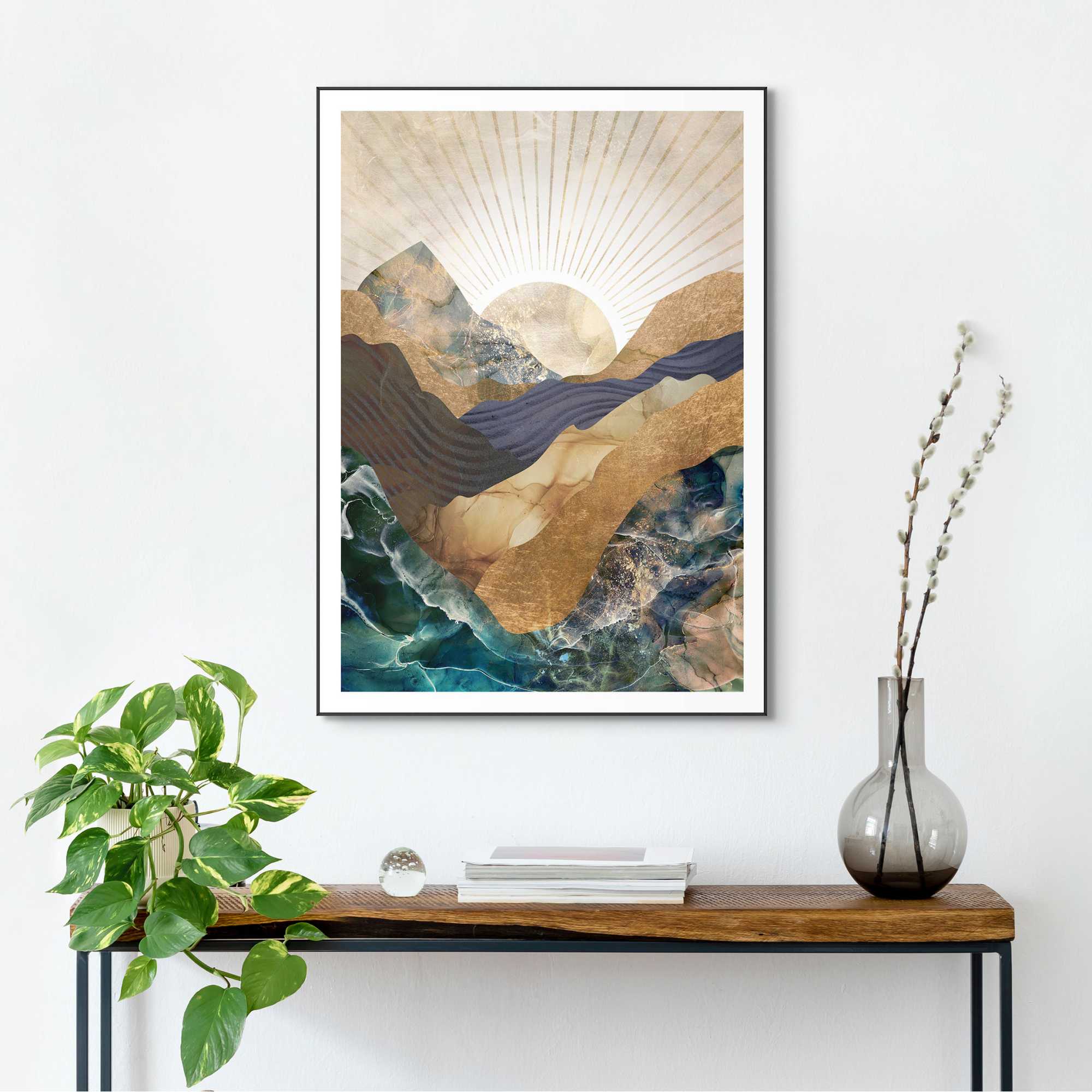 Reinders - Golden Horizon - Schilderij 70x50cm Zwart