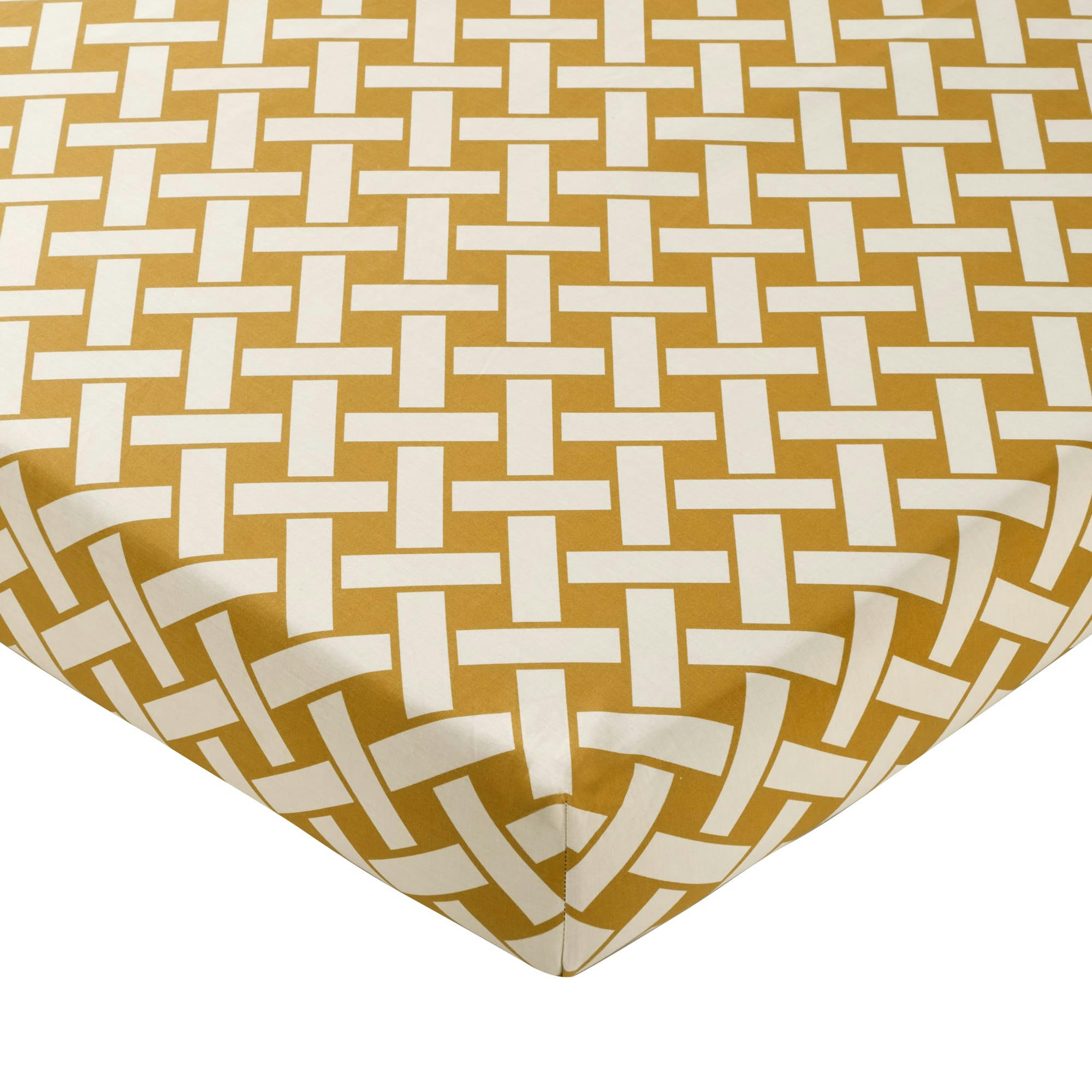 PALRI - Drap-housse 160x200 jaune en coton