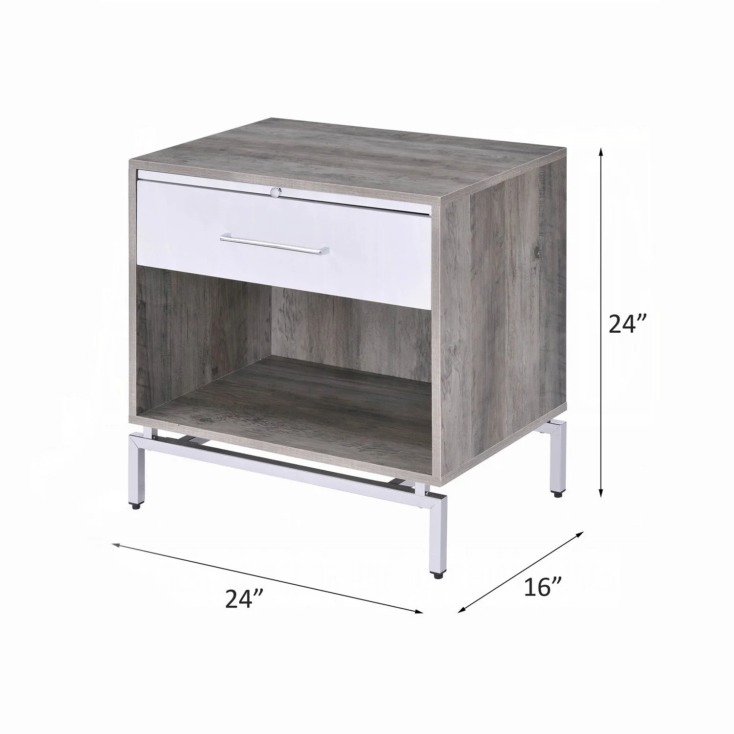 1 Drawer Nightstand with Open Shelf