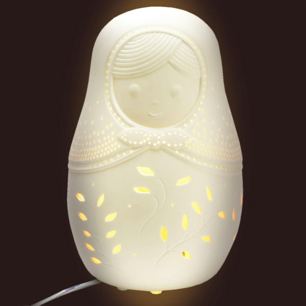 BABOUCHKA - Lampe à poser blanche poupée Russe