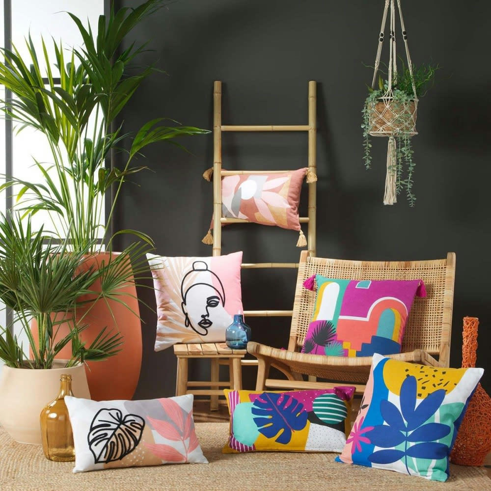 - Coussin Jaune coton 30 x 50