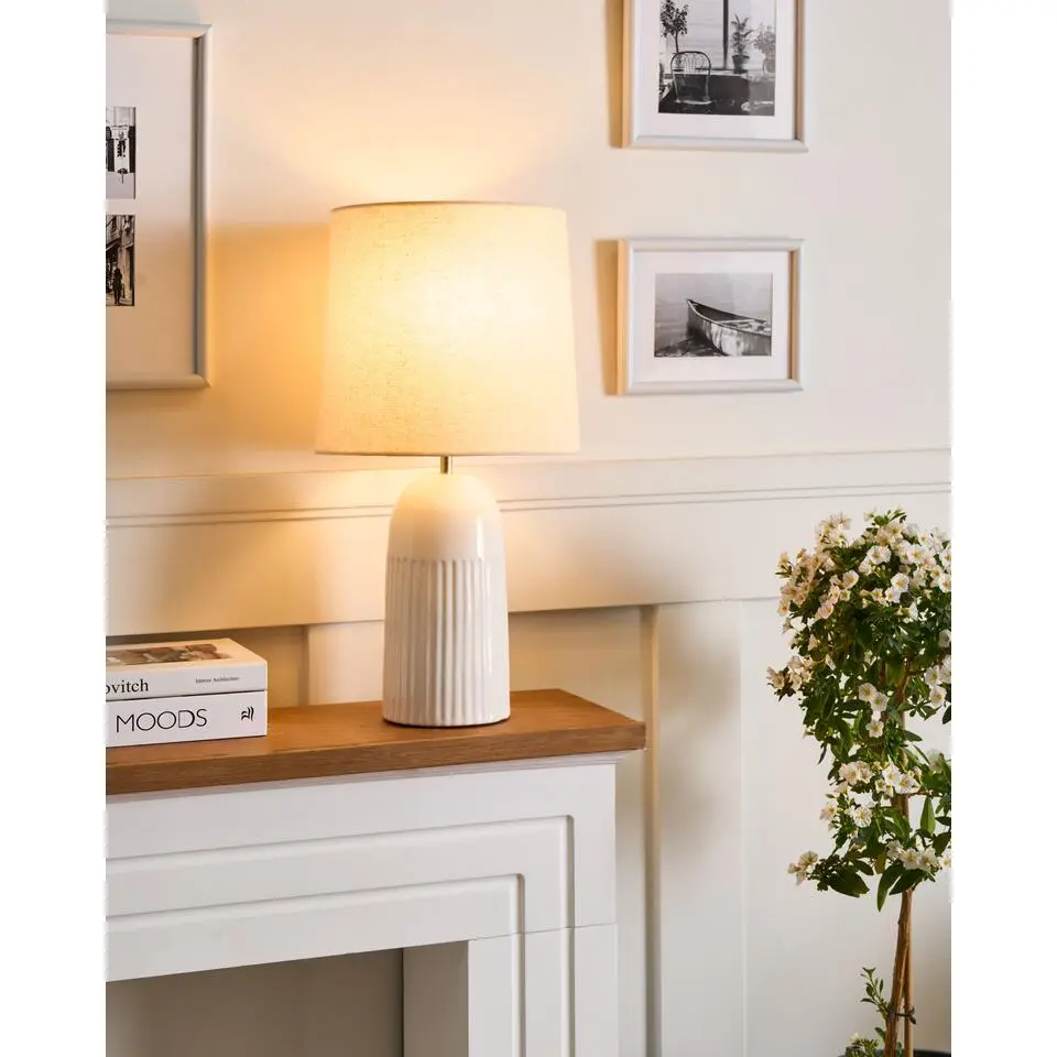 SALIENTE - Tafellamp - Gebroken wit - Keramiek