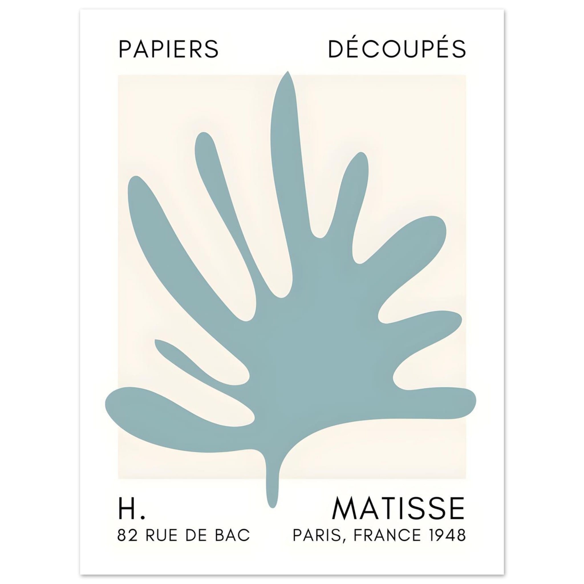 Artfulprints Poster Matisse – Coral drift turquoise  - 30x40 cm - Turquoise