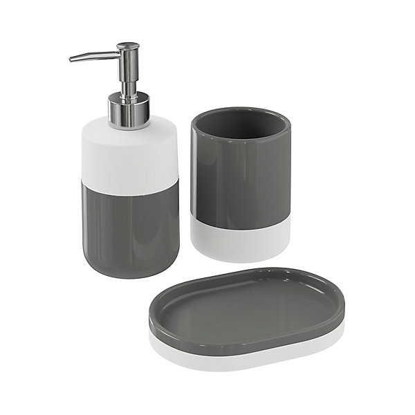 Distributeur de savon Koros blanc et anthracite GoodHome