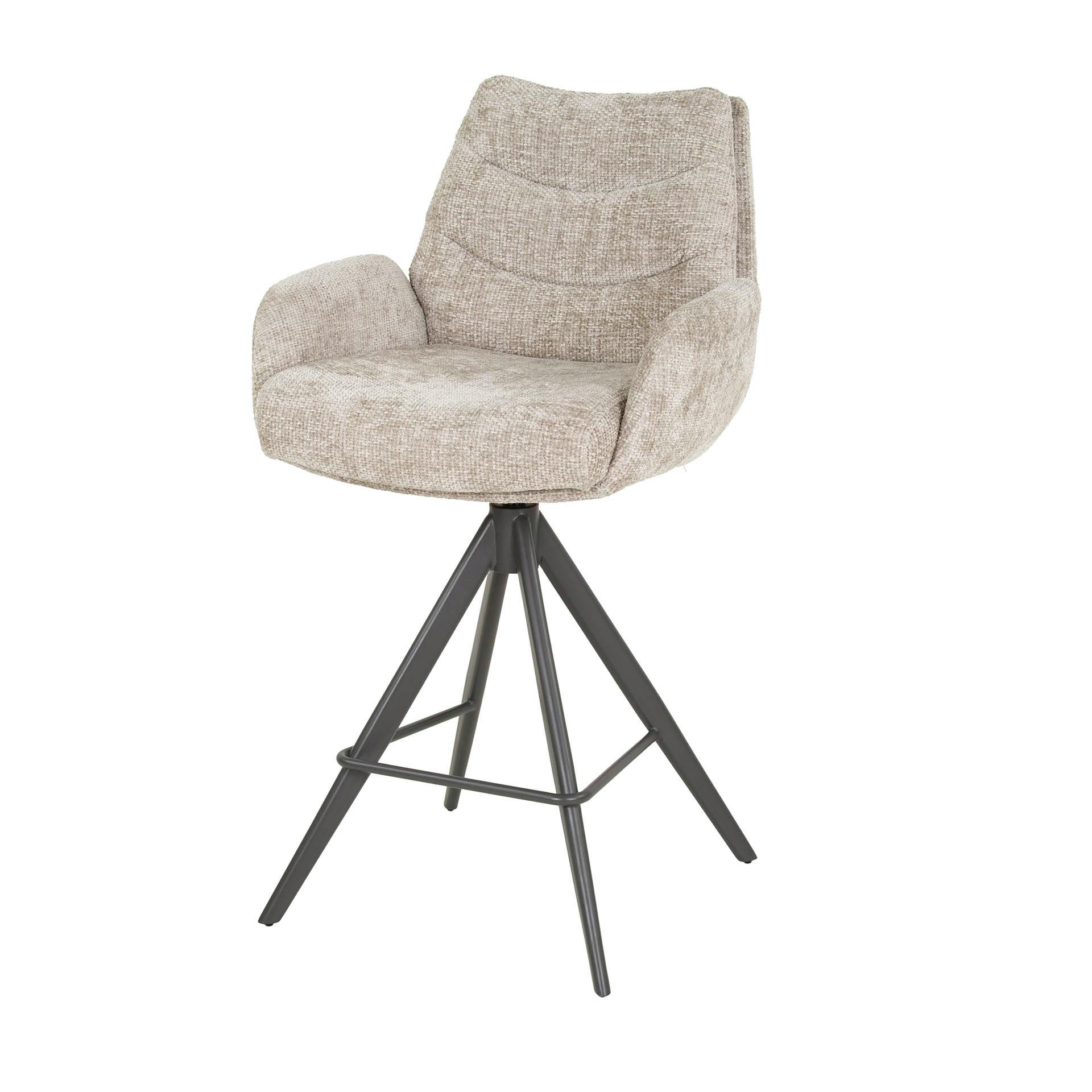 Tabouret de bar pivotant grand confort, finition beige (lot de 2) TAJ