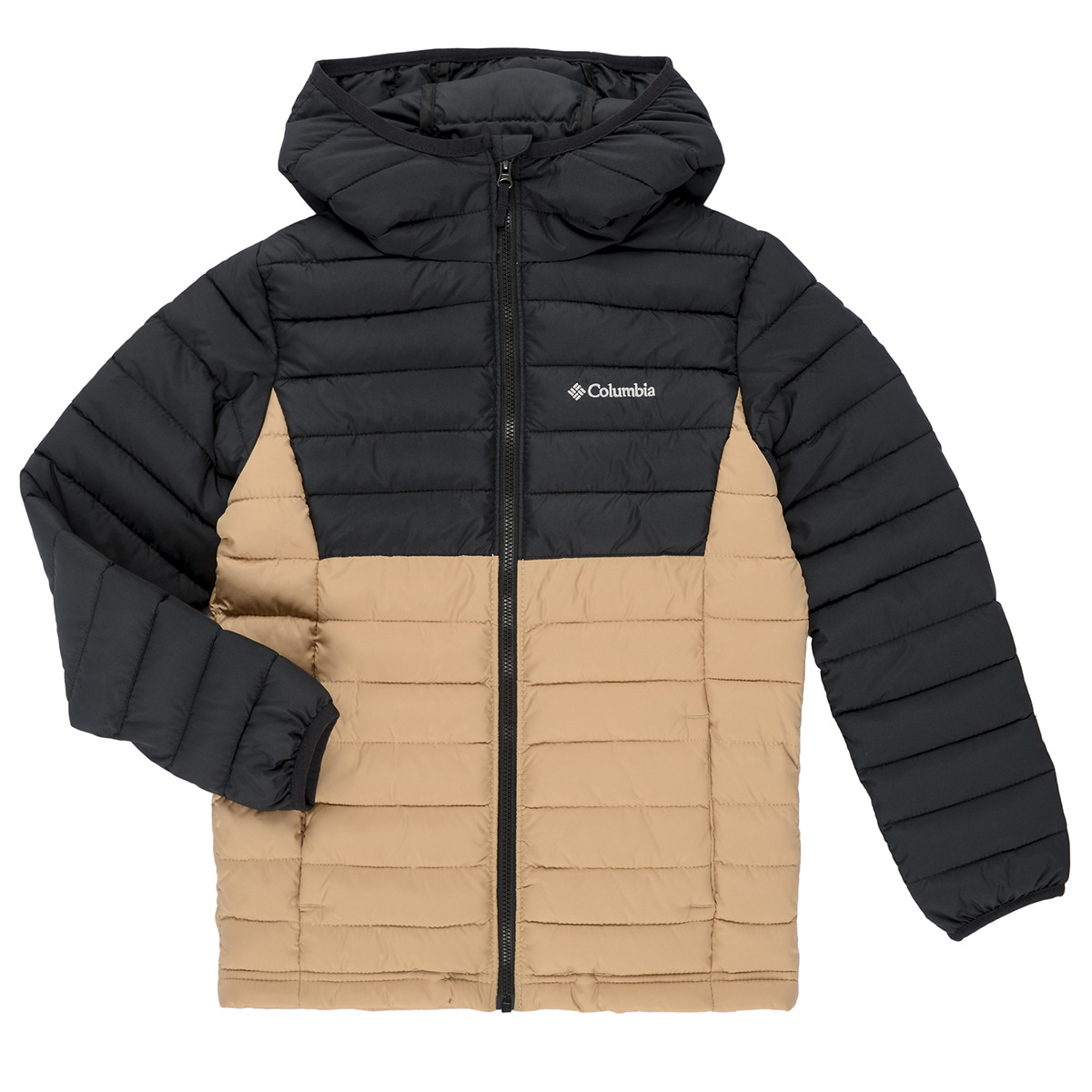 Columbia - POWDER LITE II HOODED JACKET - Black / Beige