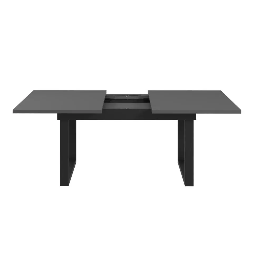 Hioshop UniversalS eetkamertafel inclusief 1 uitbreidingsplaat antraciet
