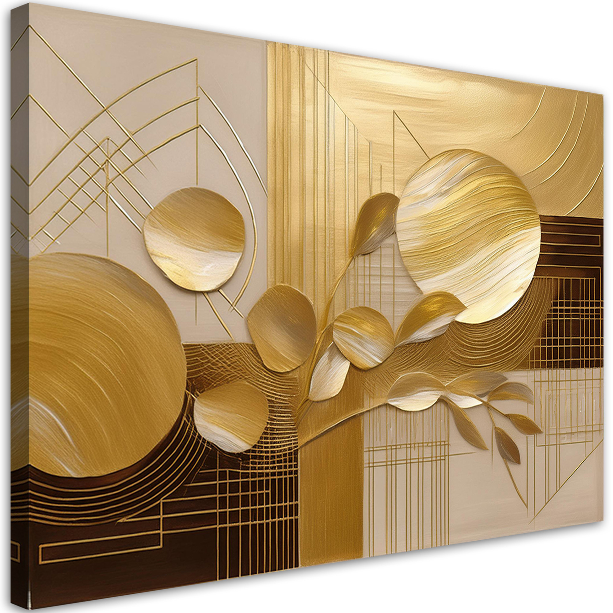 Feeby Obraz na płótnie, Złoty Glamour Abstrakcja 60x40