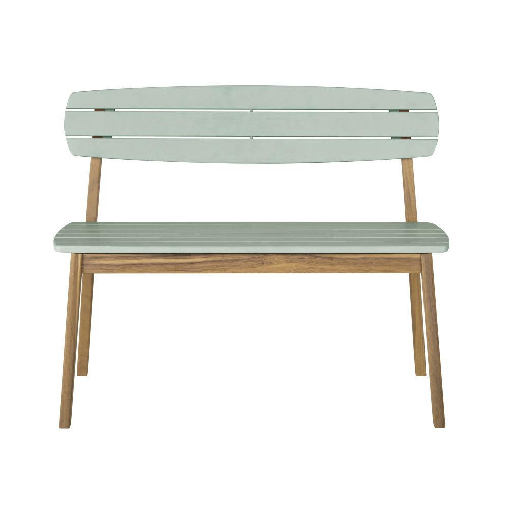Mateo - Banc de jardin enfant en acacia massif vert pastel