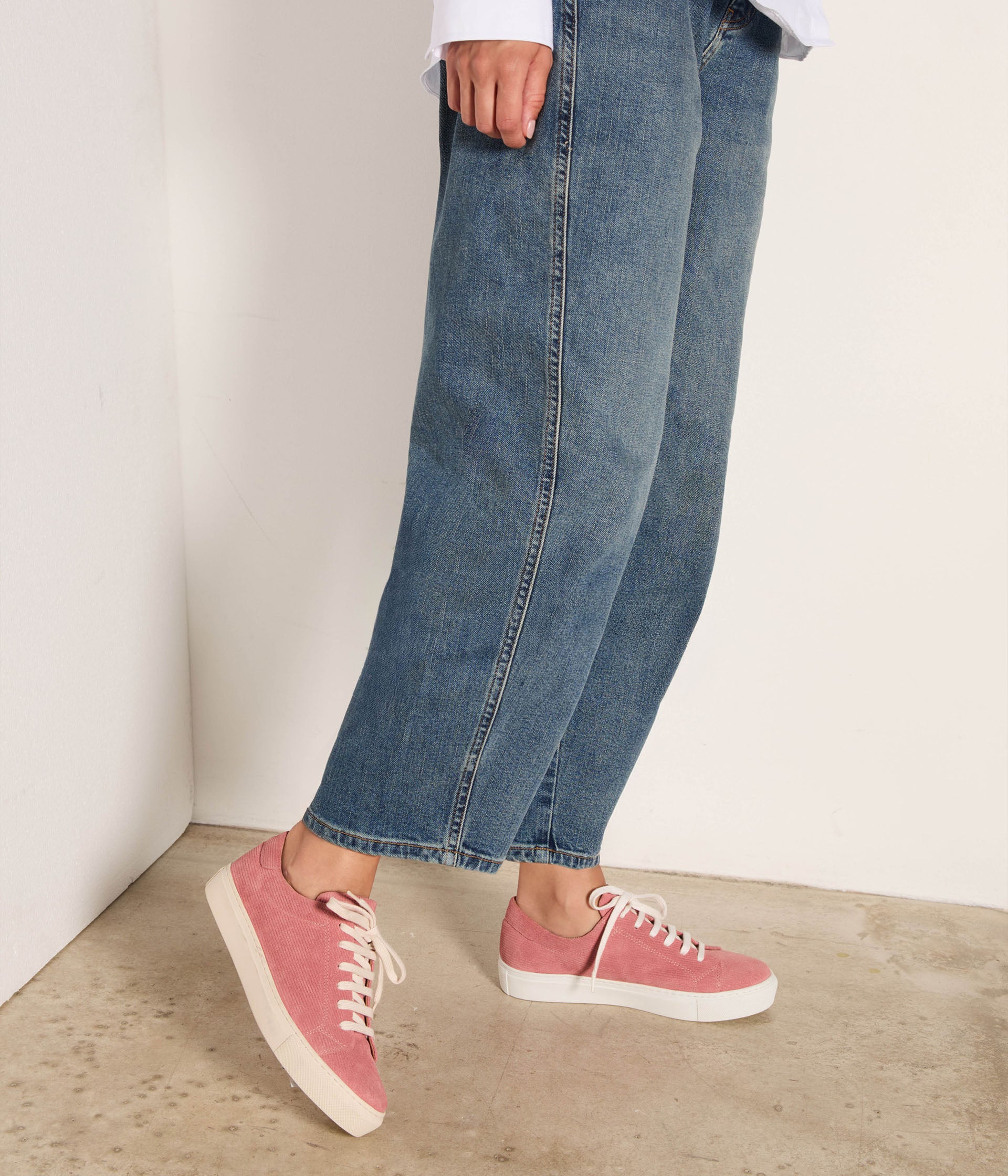 Baskets velours rose Suzette