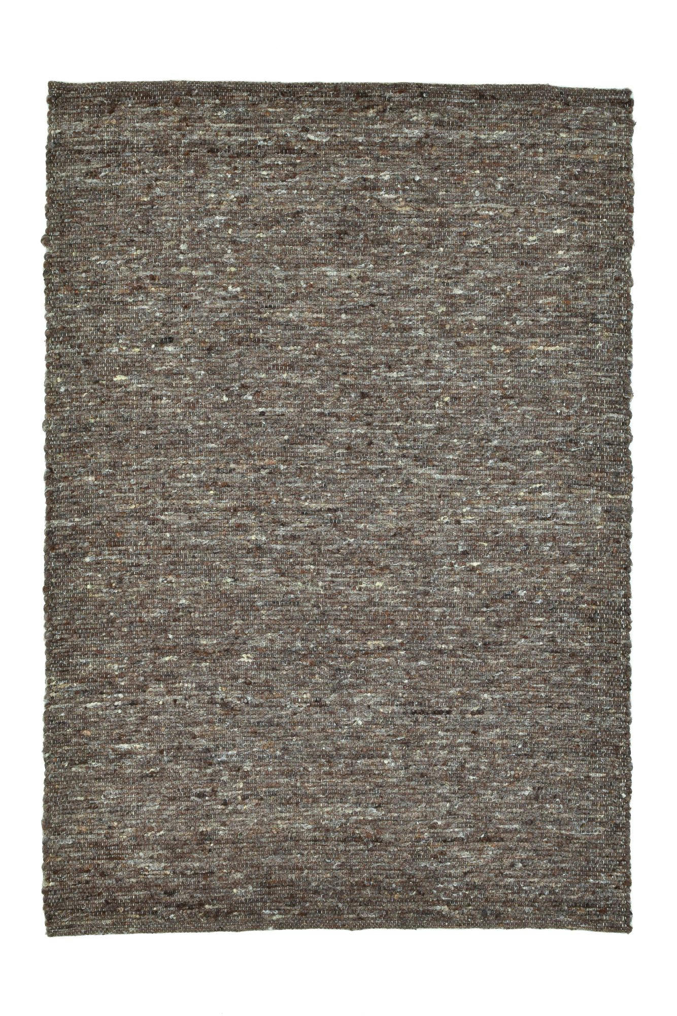 ALM-GLÜCK - Tapis tissé à la main en laine naturelle tabac 140x200