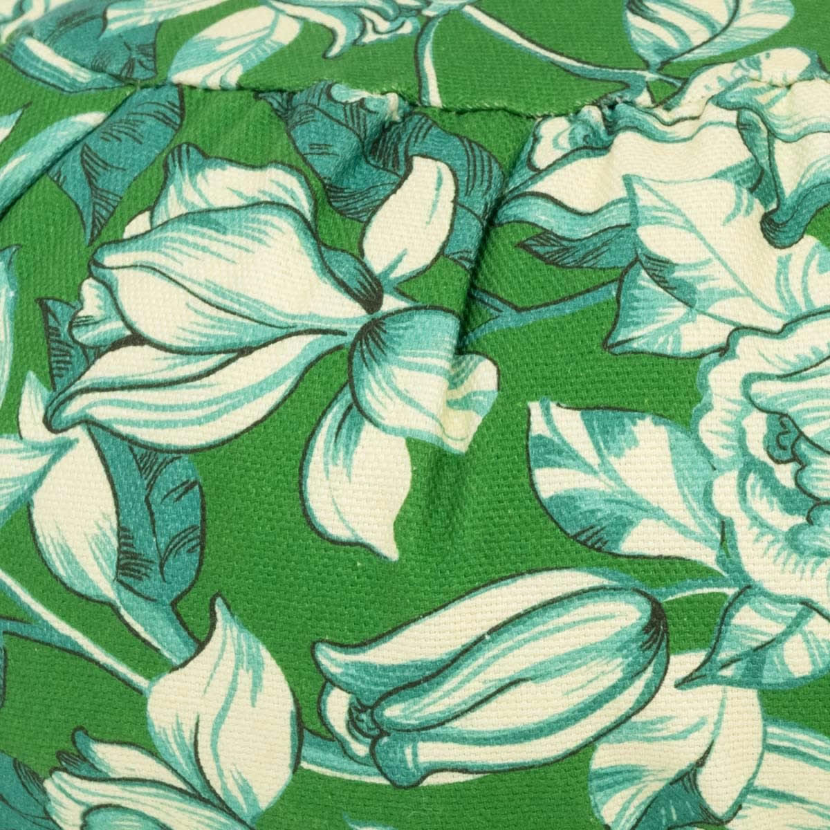 APONI - Coussin de méditation en coton imprimé fleuri vert