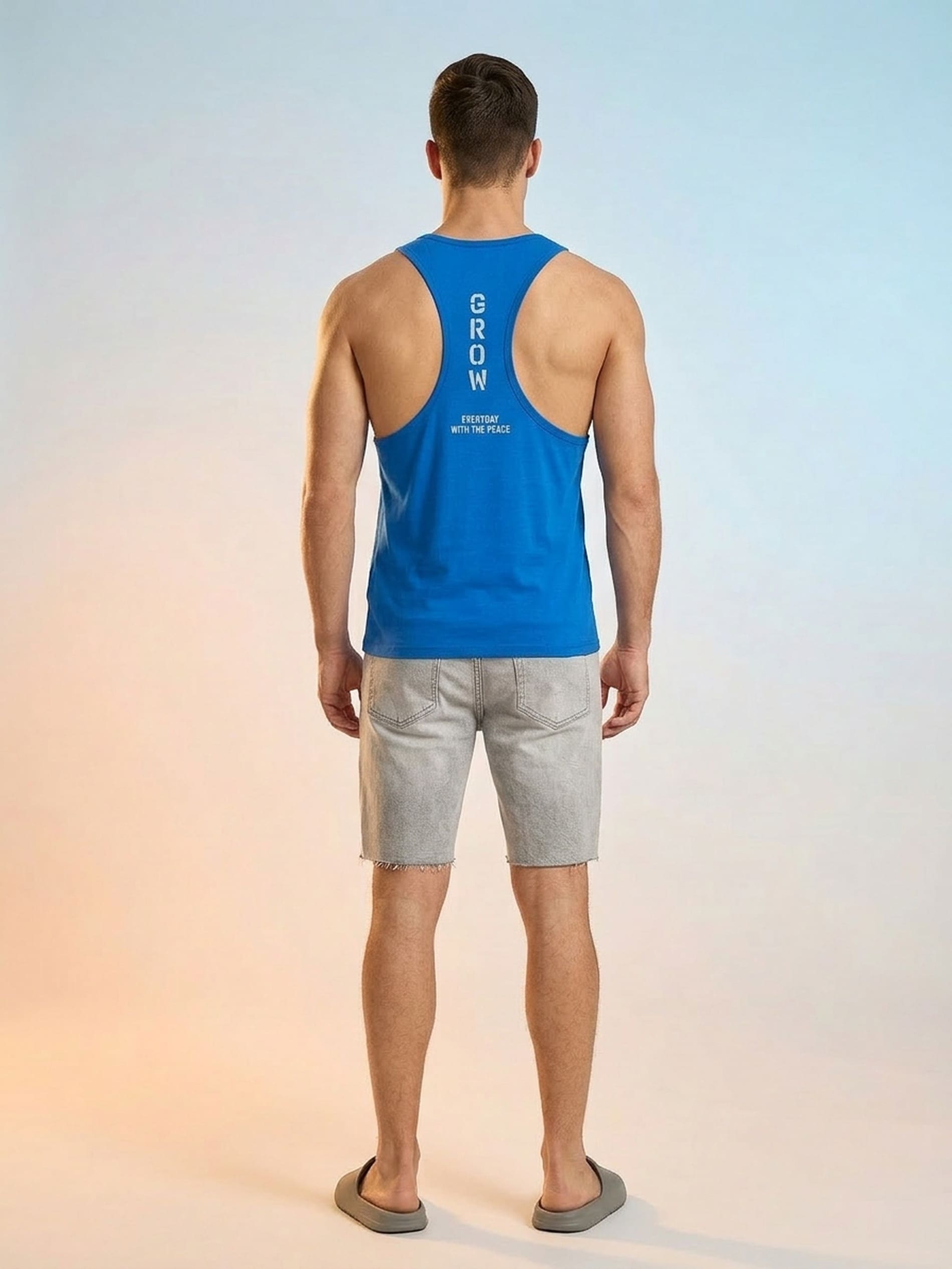 Bawełniany tank top sportowy z napisem