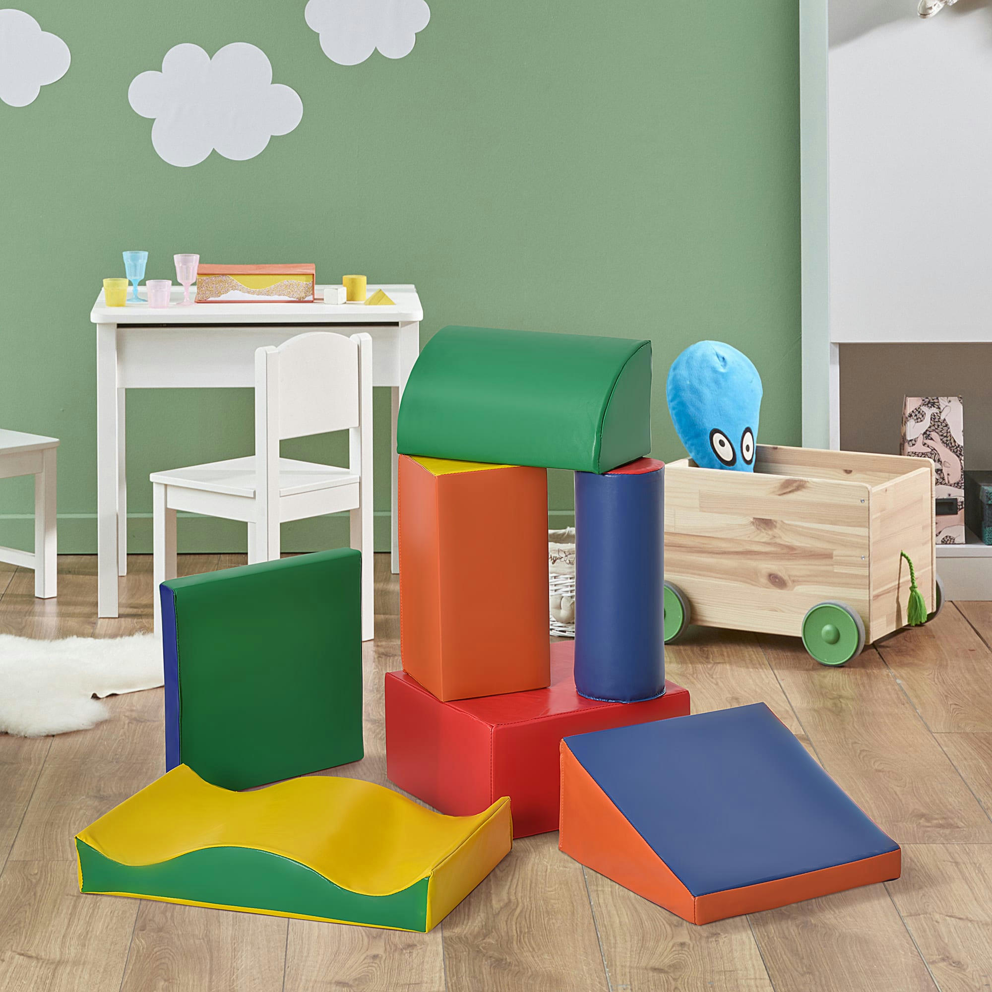 - Jouets éducatifs 7 blocs de construction en mousse de motricité XXL