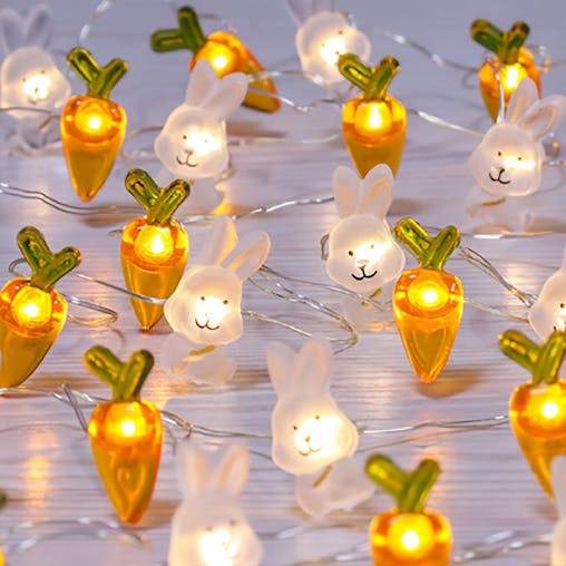 NNETM LED Copper Wire Rabbit Carrot Light String