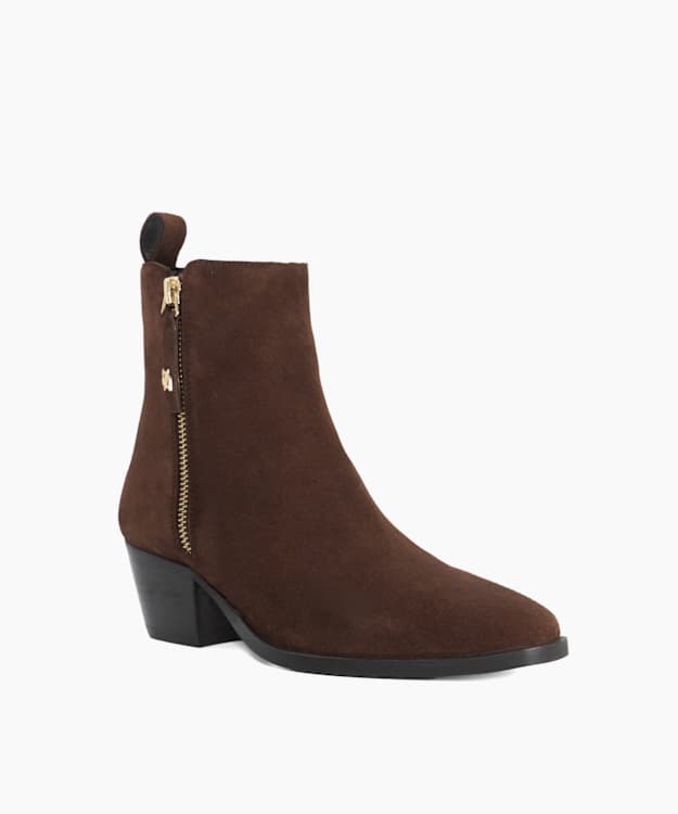 Paxy Brown - Suede Heeled Ankle Boots