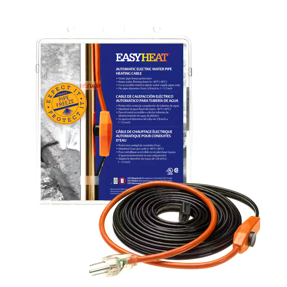 EASYHEAT Automatic Electric Water Pipe Heating Cables, Protects Against Pipe Freeze , Assorted Sizes