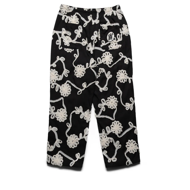 Honor The Gift Floral Ribbon Ankle Pants - Black