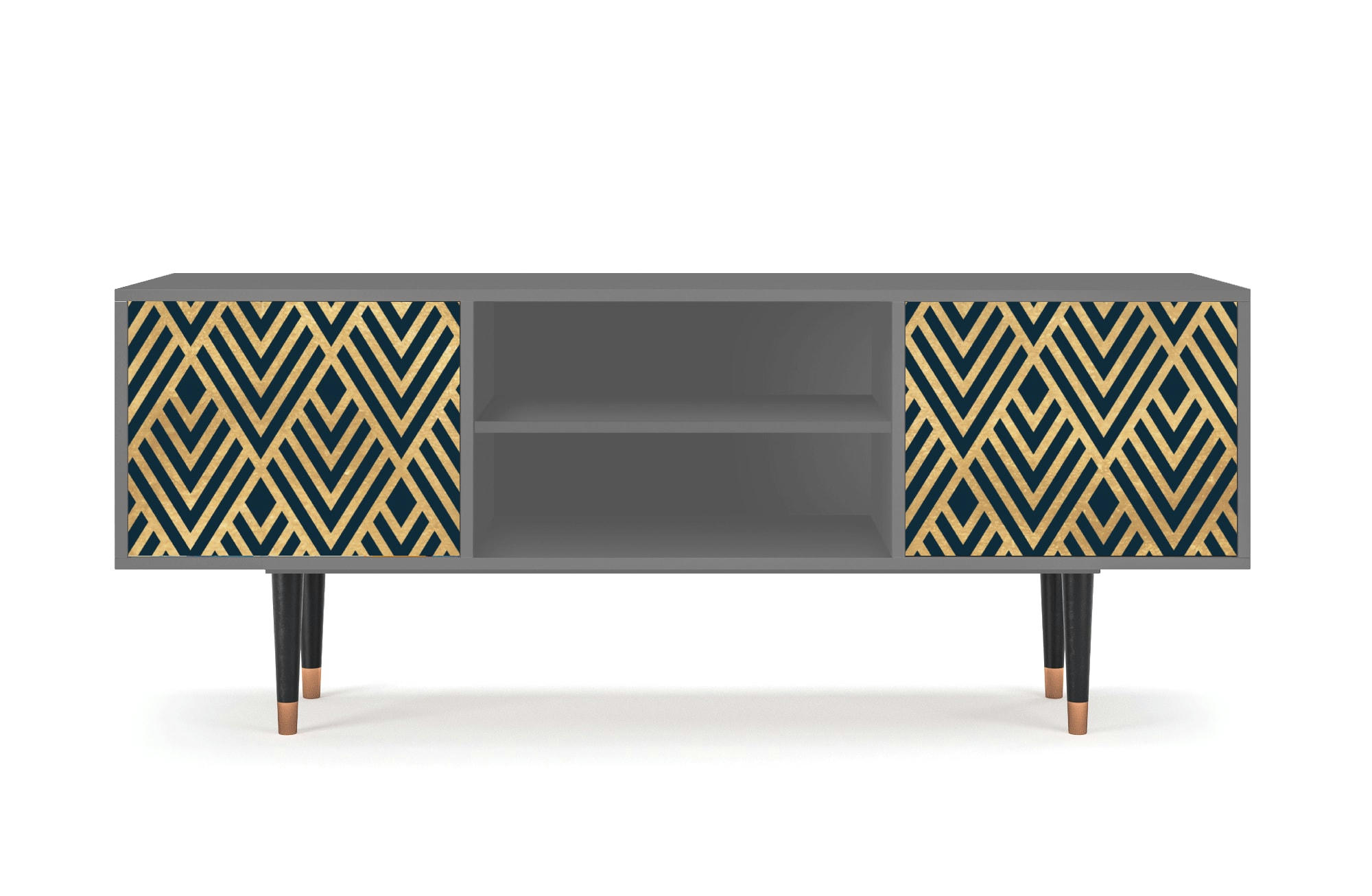 EGYPT TRIANGLES - Meuble TV  bleu 2 portes L 170 cm