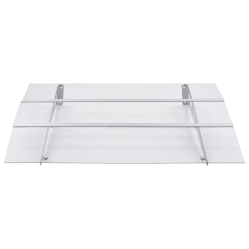 NNEVL Door Canopy Silver and Transparent 120x90 cm Polycarbonate
