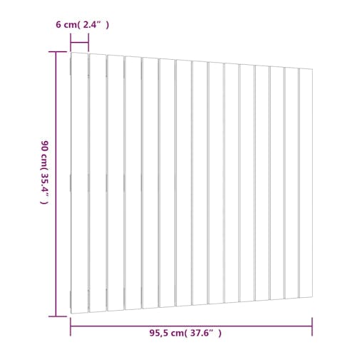 NNEVL Wall Headboard 95.5x3x90 cm Solid Wood Pine