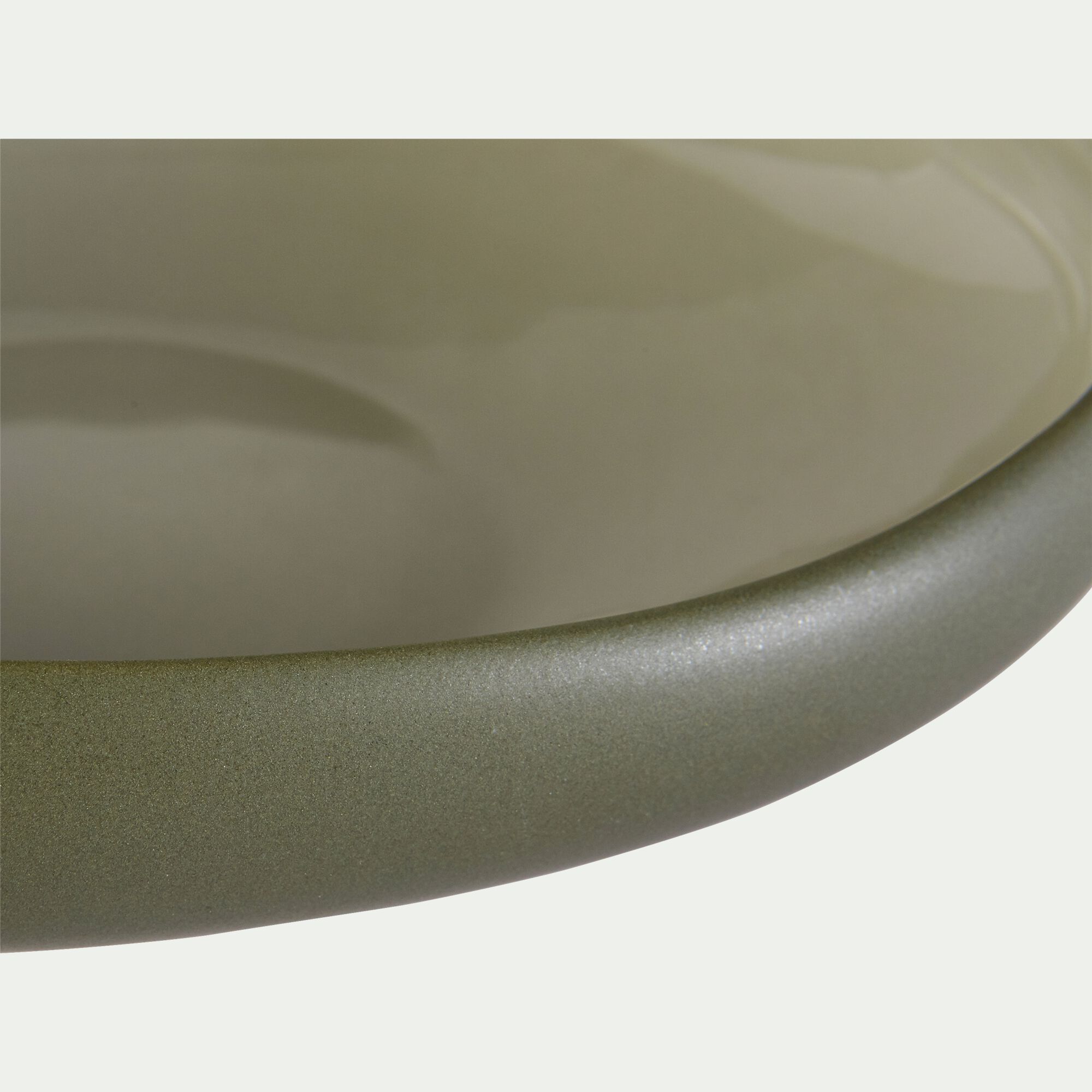 KYMA - Assiette creuse en grès D20cm - vert olivier
