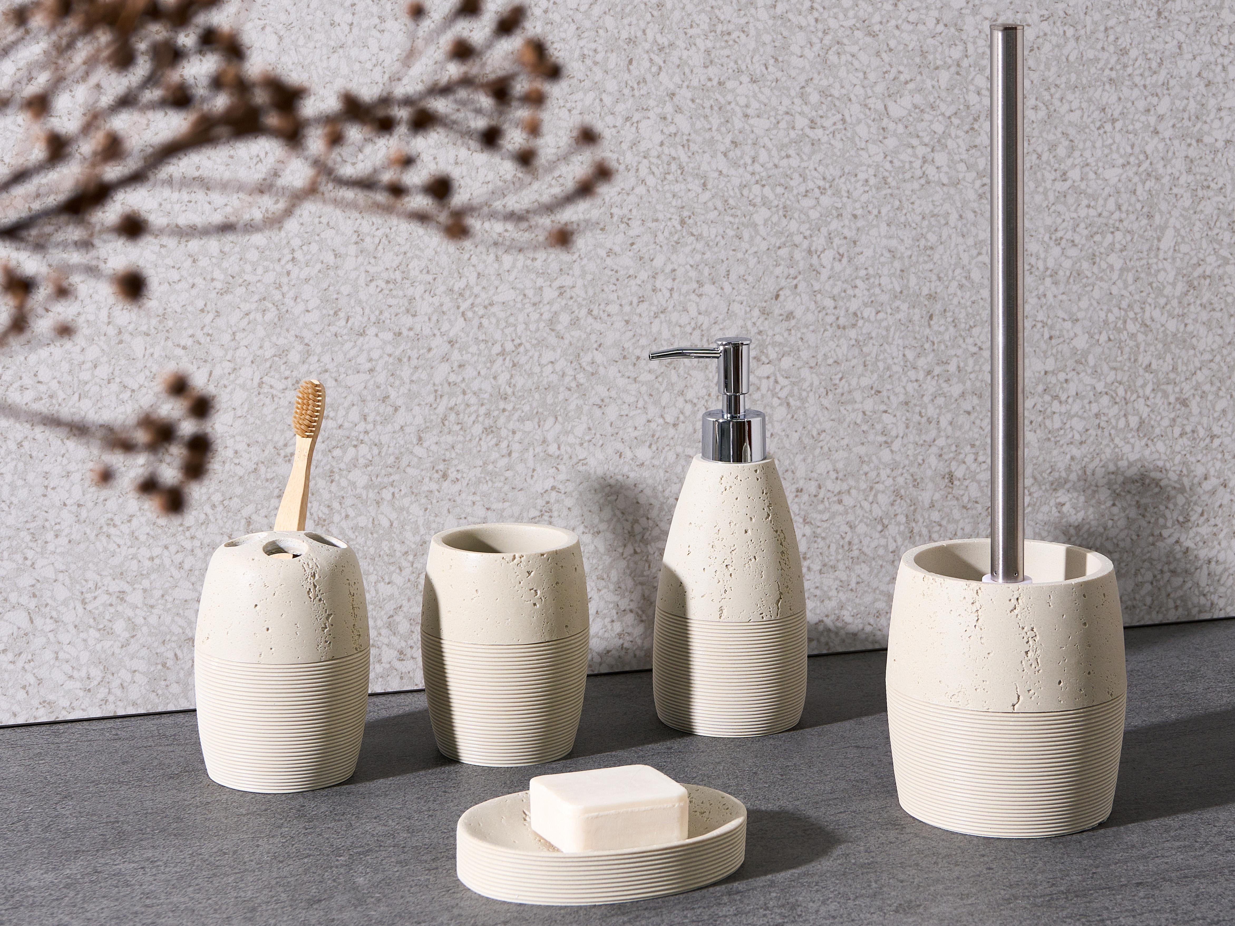 5-Piece Bathroom Accessories Set YARAPA Light Beige