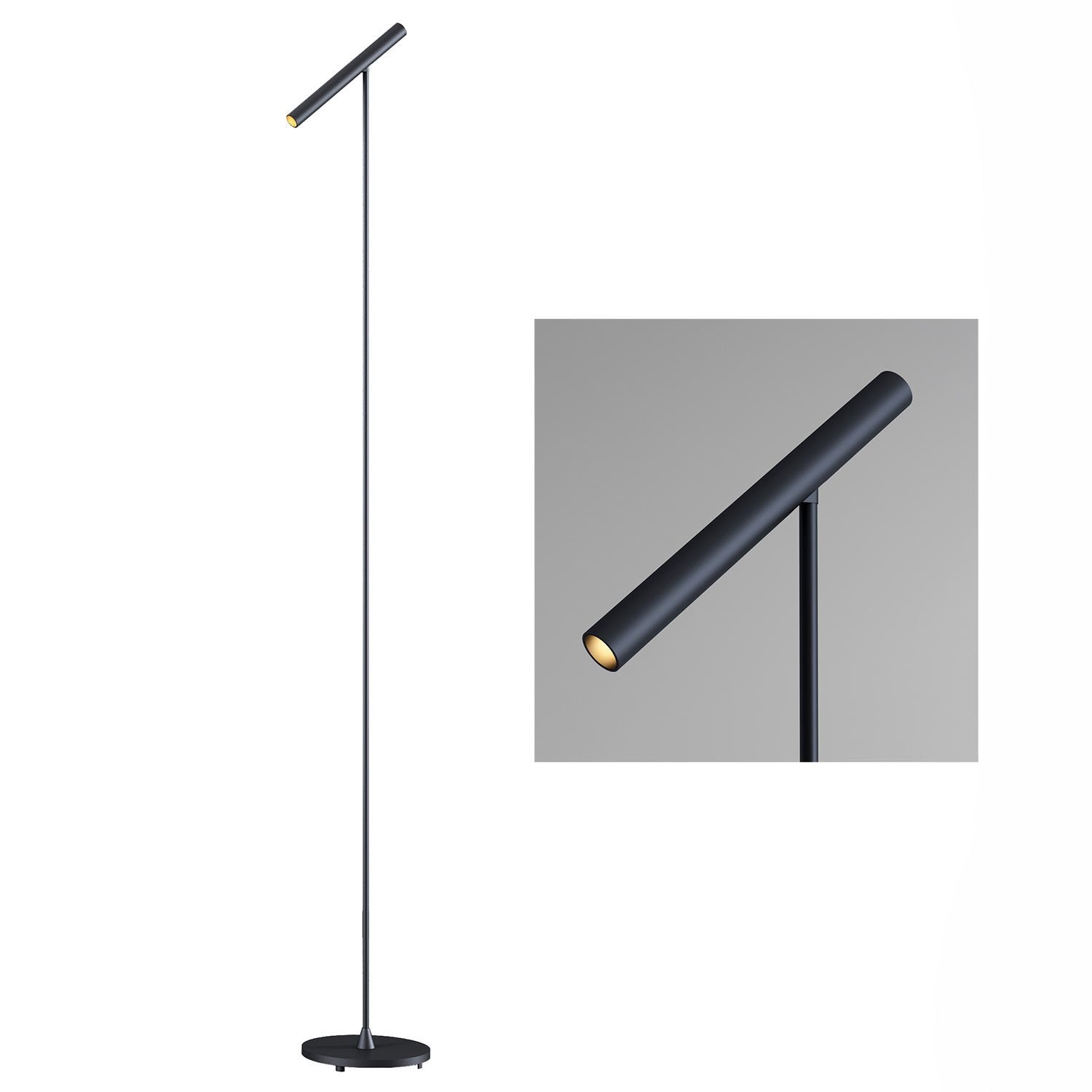 Artdelight vloerlamp Kansas - 1 lichts - 25 x 140  cm - zwart