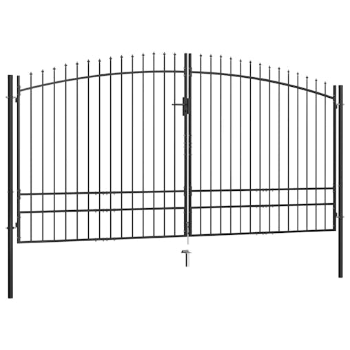 NNEVL Double Door Fence Gate with Spear Top 400x248 cm