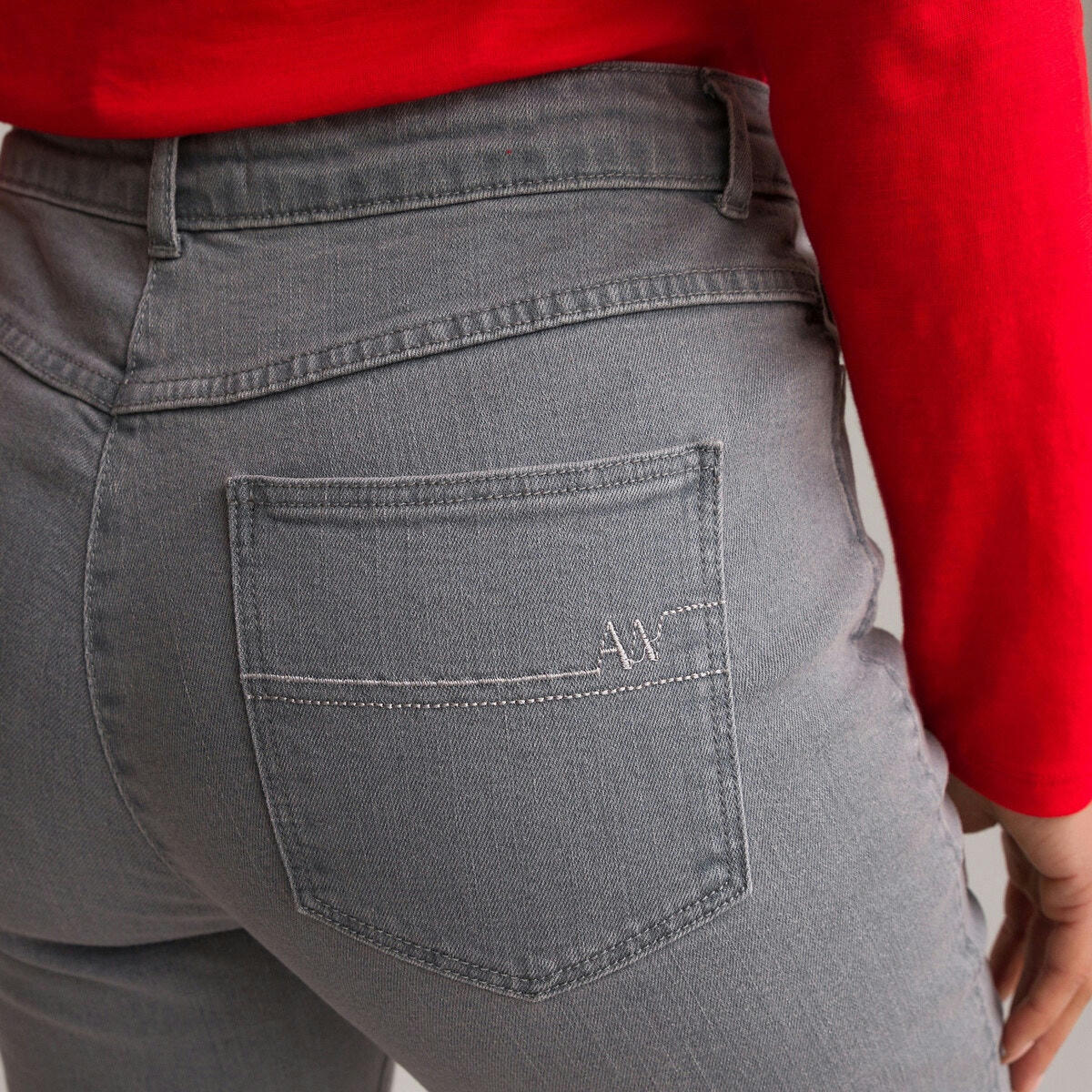 Jean denim stretch, forme droite