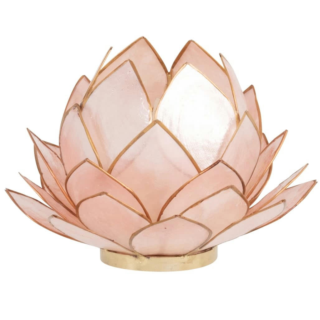 NYMPHEA - Photophore nénuphar en nacre et métal rose