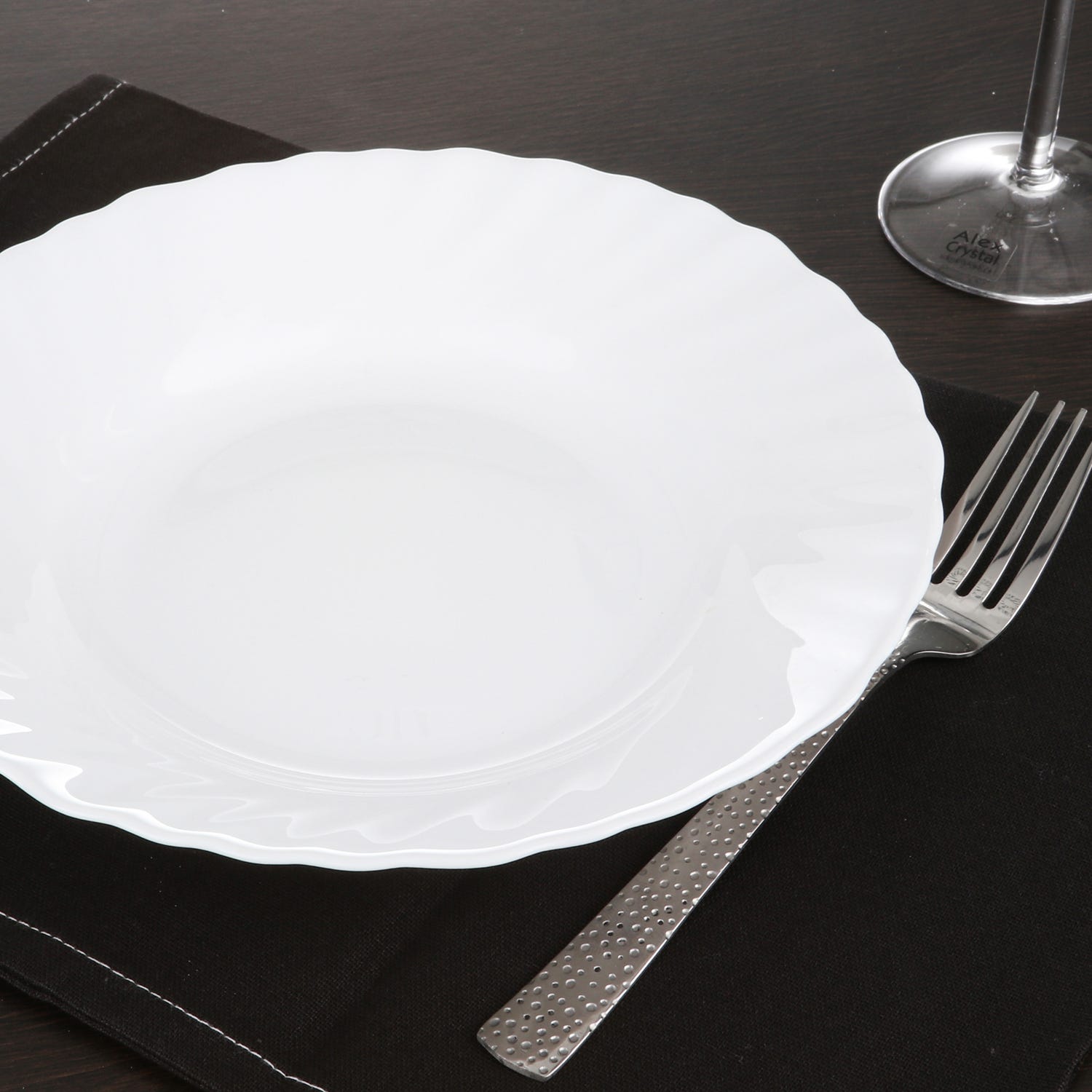 Piatto fondo Prima, in vetro temperato, da 23 cm
