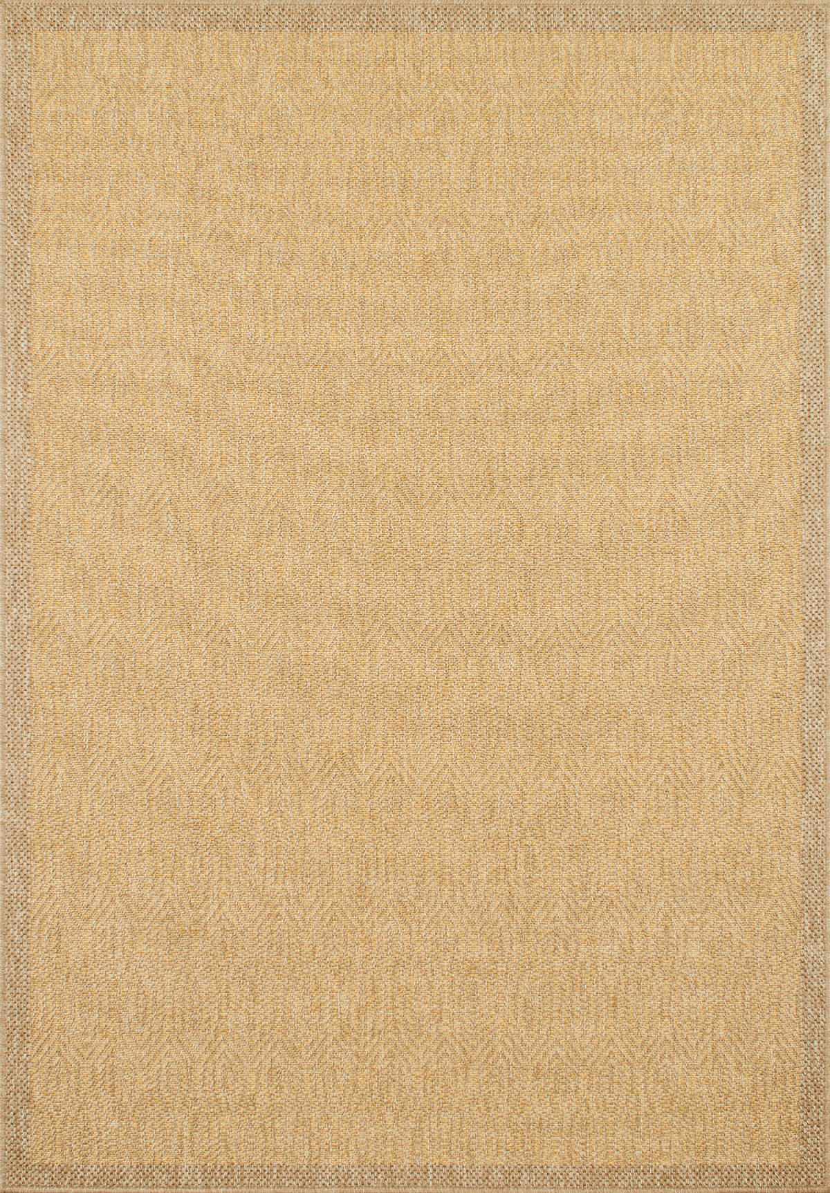 NATURE - Tapis polypropylène aspect jute jaune - 60x180 cm