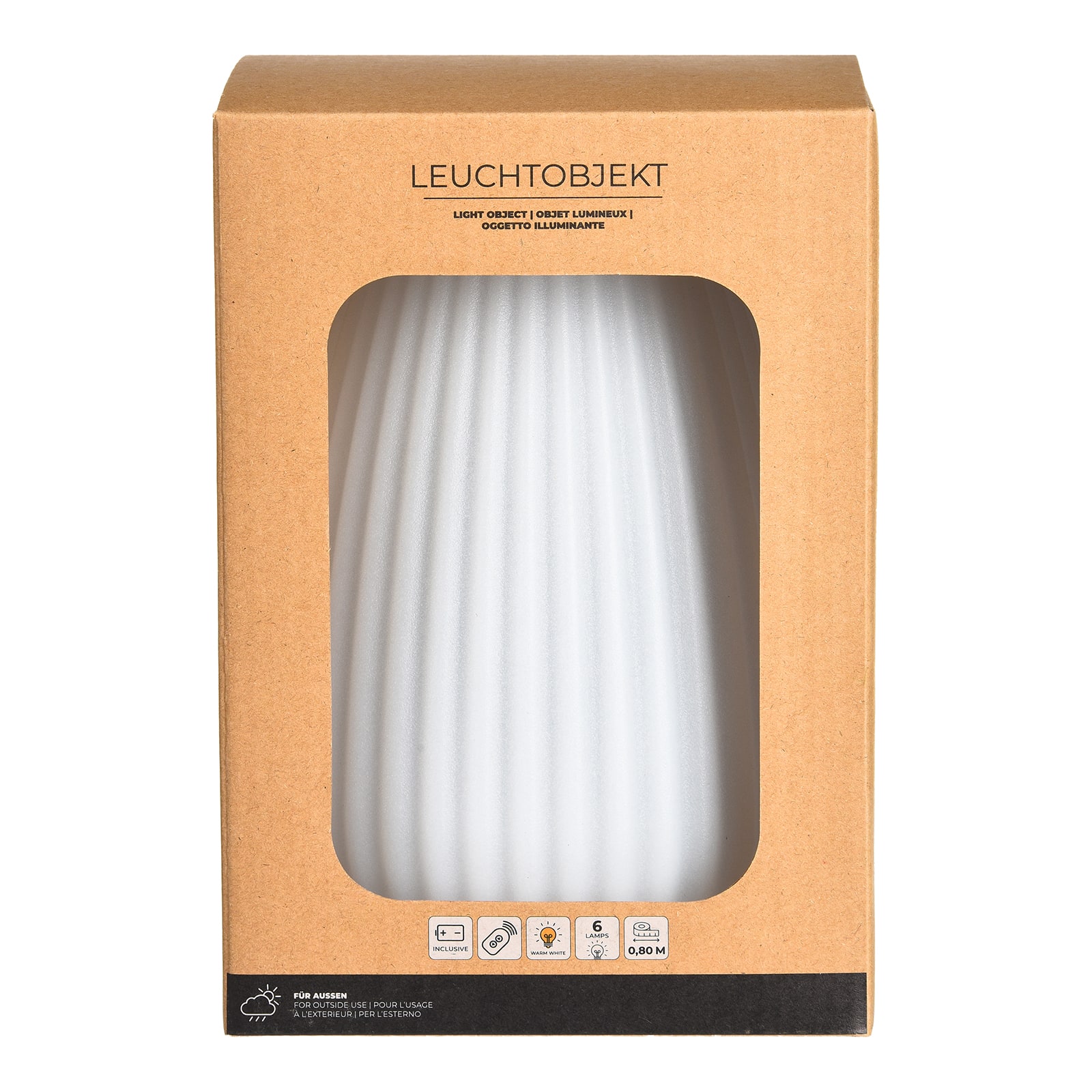 LED-Tischleuchte Streifen Weiß, ⌀ 14 cm, H 200 mm