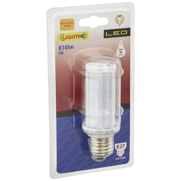 Leuchtmittel, 8 W, E27, 3000 K, warmweiß, 810 lm