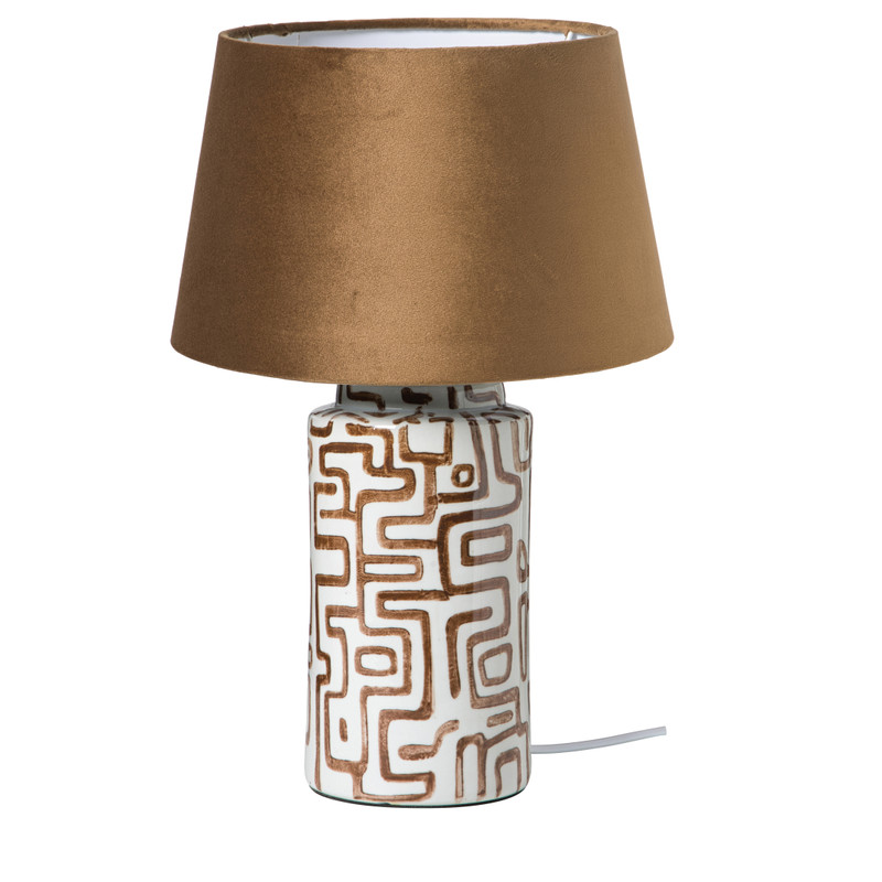 Lampvoet zigzag - beige/bruin - &Oslash;22x30.5 cm