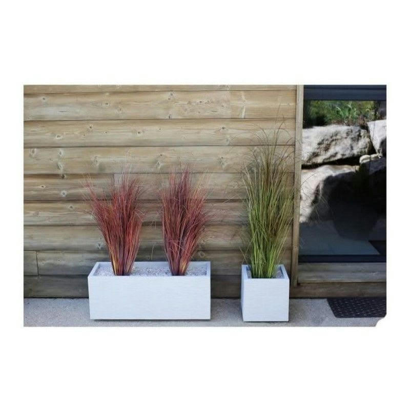 GRAPHITUP - Jardinière rectangulaire 80x30x30 cm en polypropylène blanc