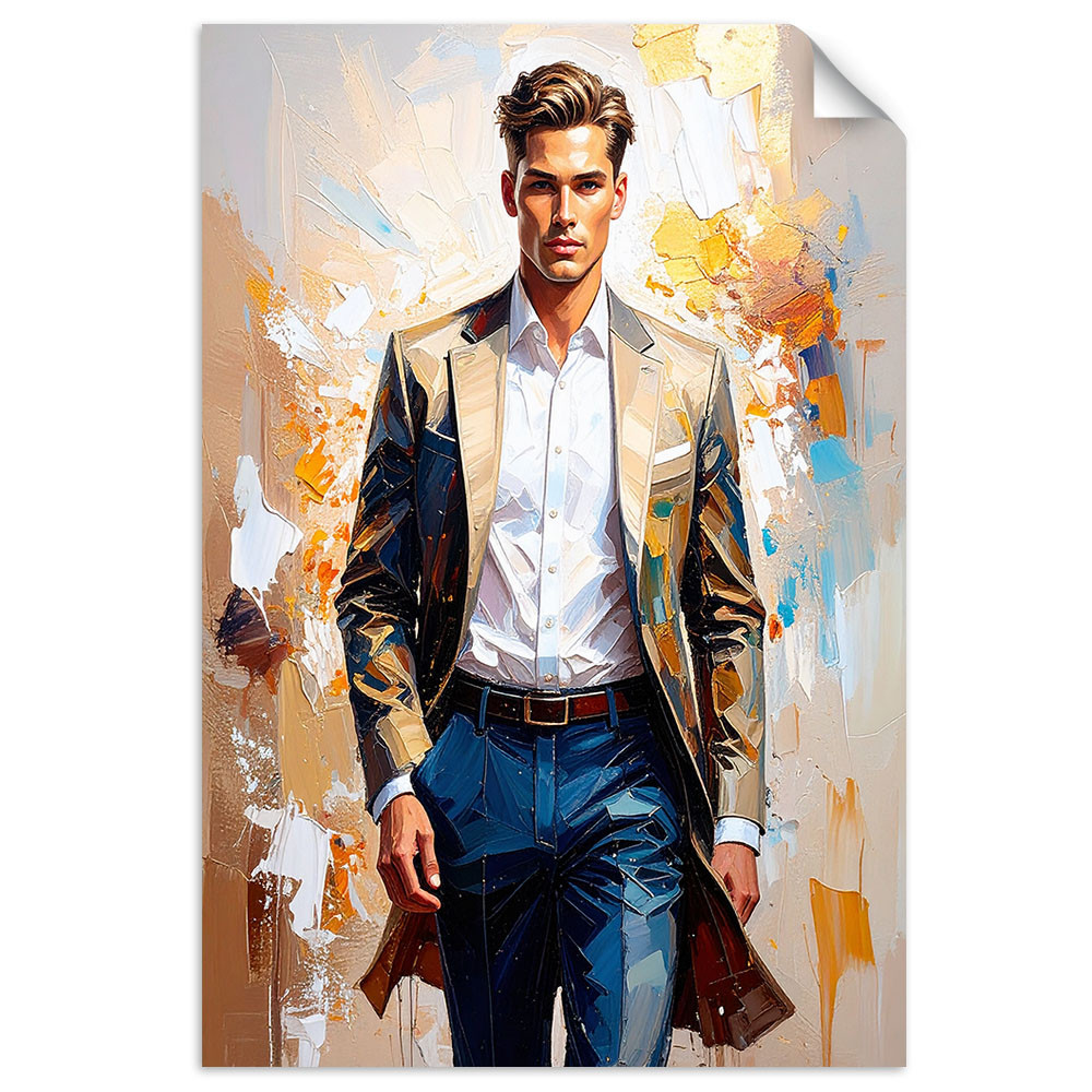 Plakat samoprzylepny do salonu Feeby Mężczyzna na pokazie mody 20x30