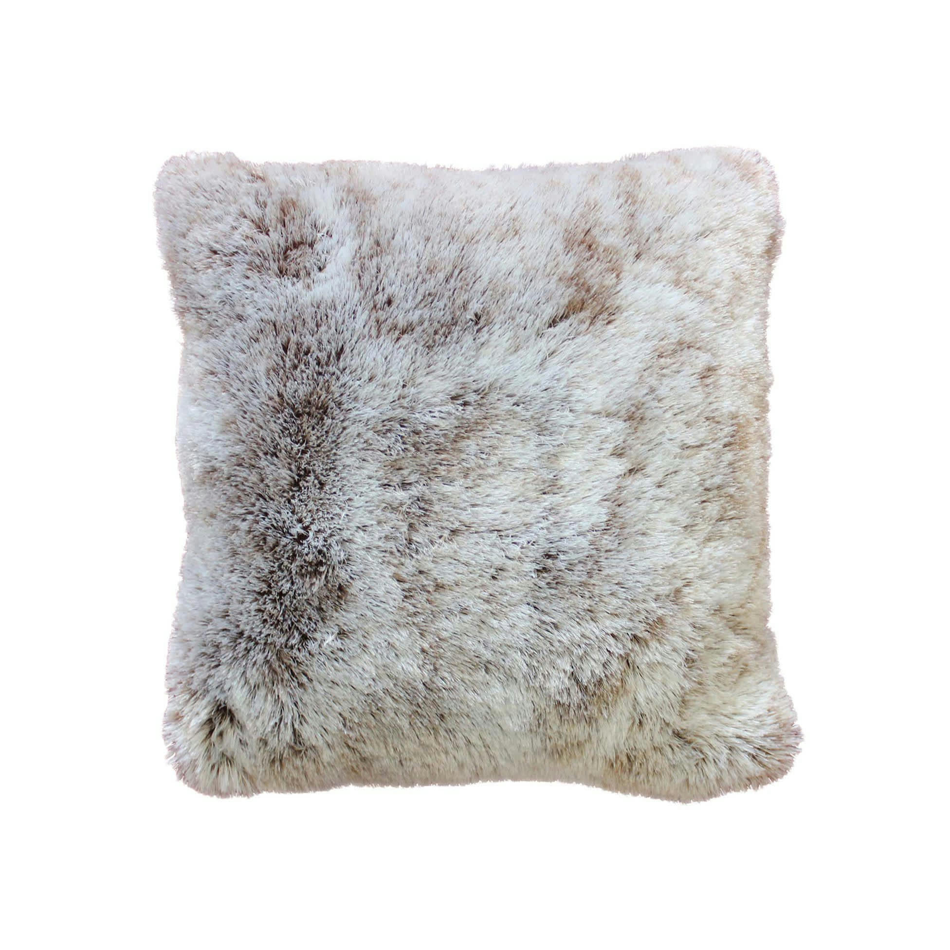 - Housse de coussin effet fourrure Antartic choco - 40x40cm - Chocolat